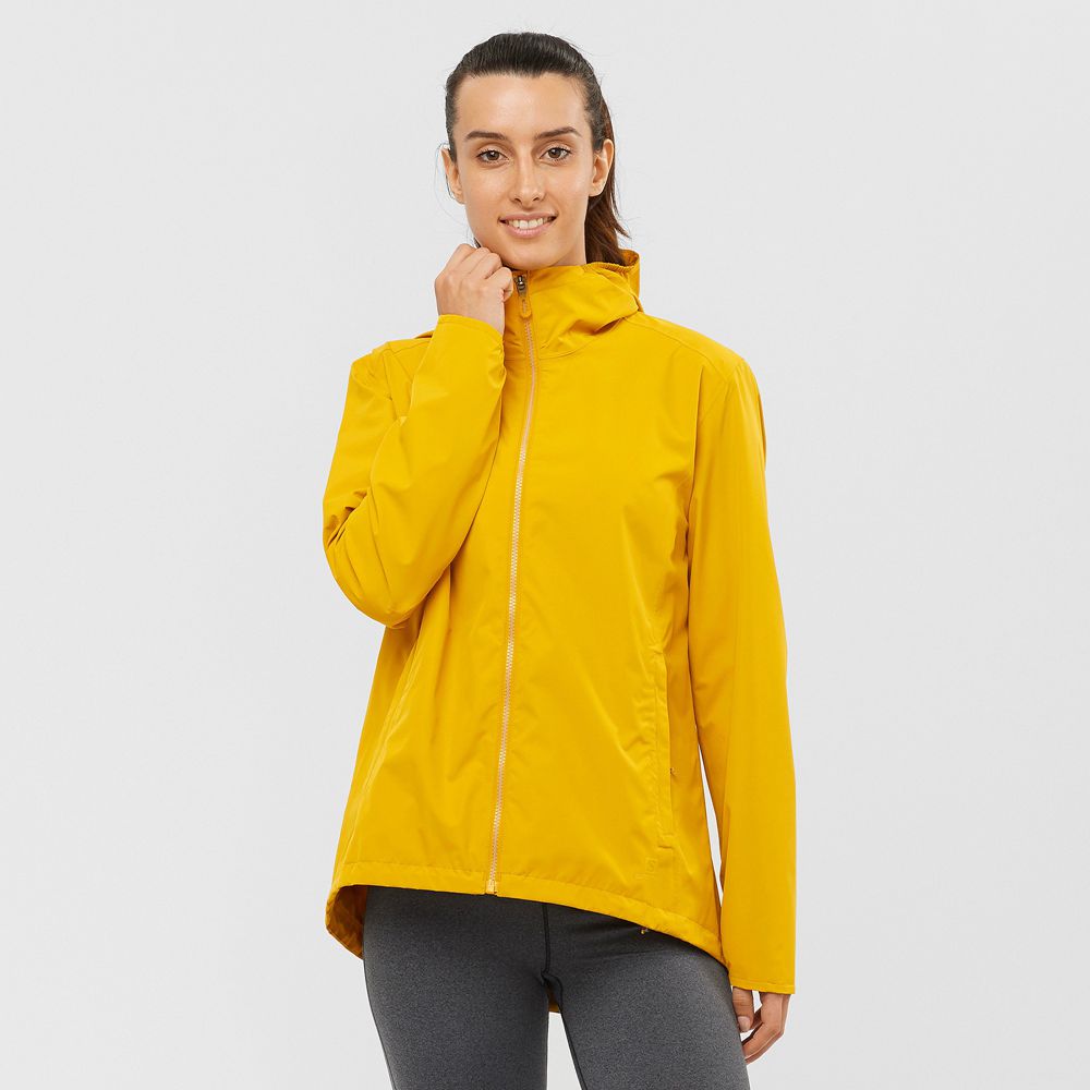 Vestes Salomon Femme Jaune - Salomon ESSENTIAL WATERPROOF 2L - France (1970-MJETK)